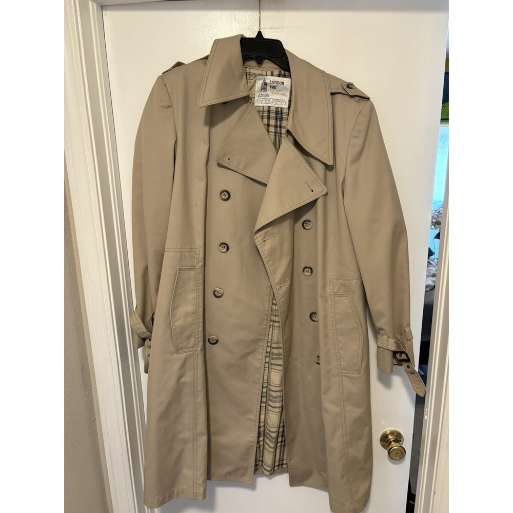 Vintage London Fog Double Breasted Trench Coat 40R